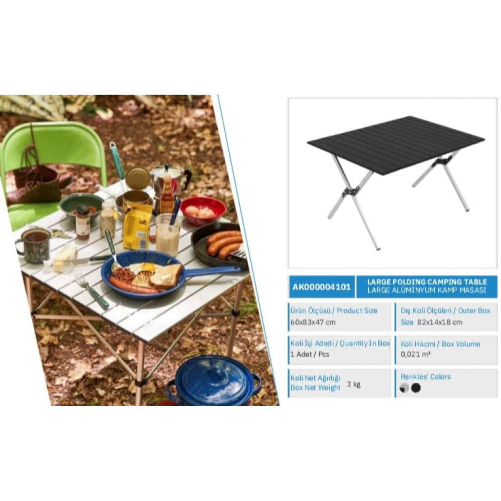 KATLANABİLİR ALÜMİNYUM KAMP MASASI