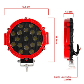 DORU 5 MODLU 51W YUVARLAK OFF ROAD LAMBASI