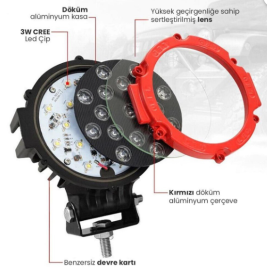 DORU 5 MODLU 51W YUVARLAK OFF ROAD LAMBASI