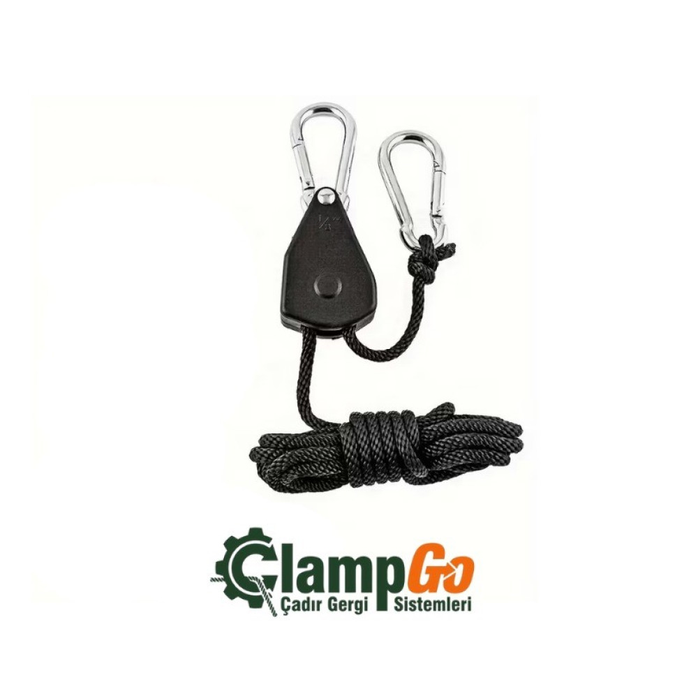 Kamp Çadırı, Yan Tente, Tarp İpi ve Gergisi – Ayarlanabilir Döner Kilitlemeli Sistem