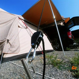 Kamp Çadırı, Yan Tente, Tarp İpi ve Gergisi – Ayarlanabilir Döner Kilitlemeli Sistem