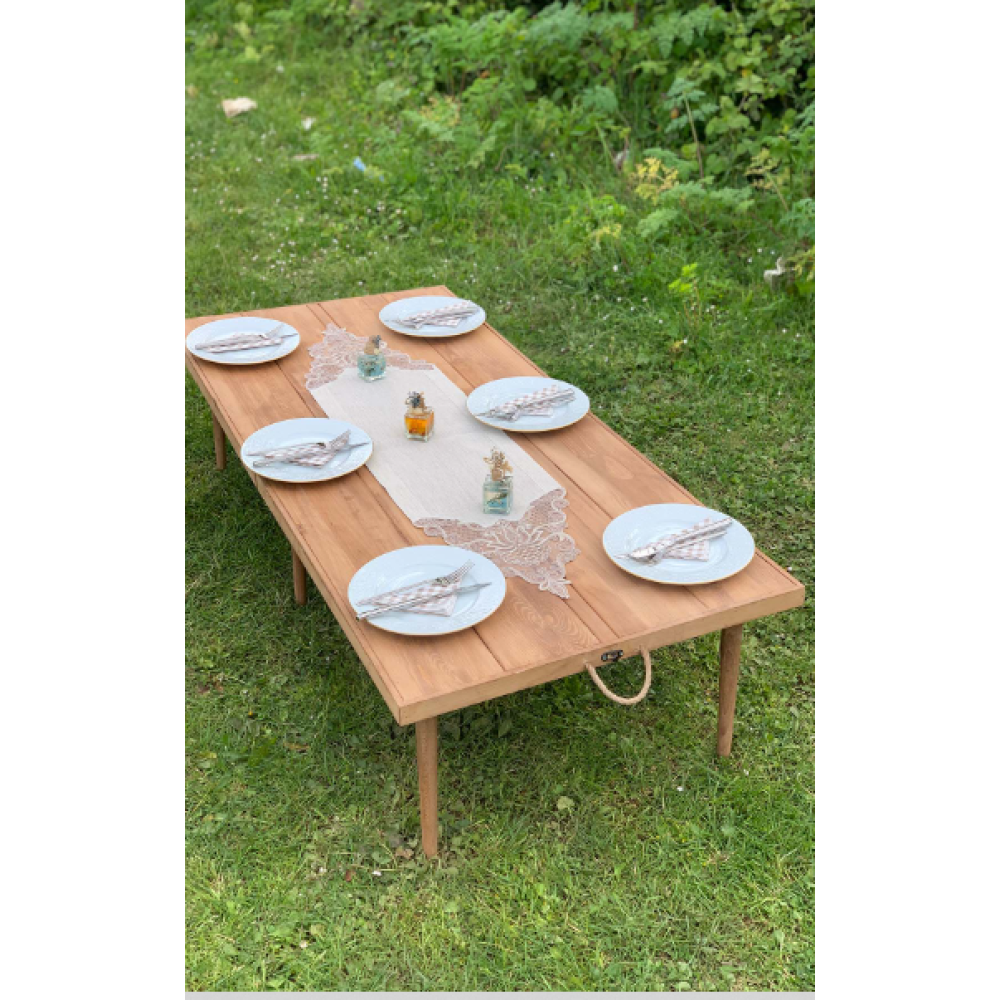 DORU KATLANABİLİR AHŞAP KAMP MASASI