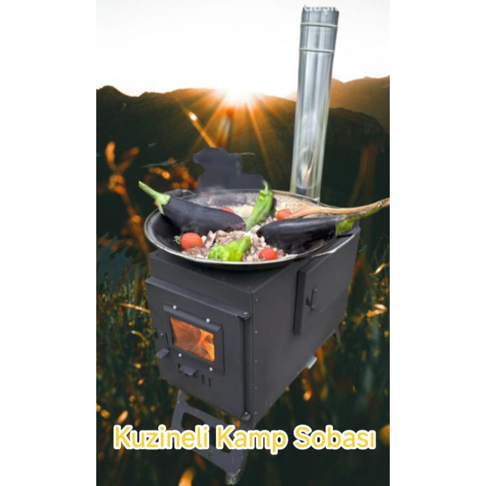 KATLANABİLİR AYAKLI KUZİNELİ  KAMP SOBASI